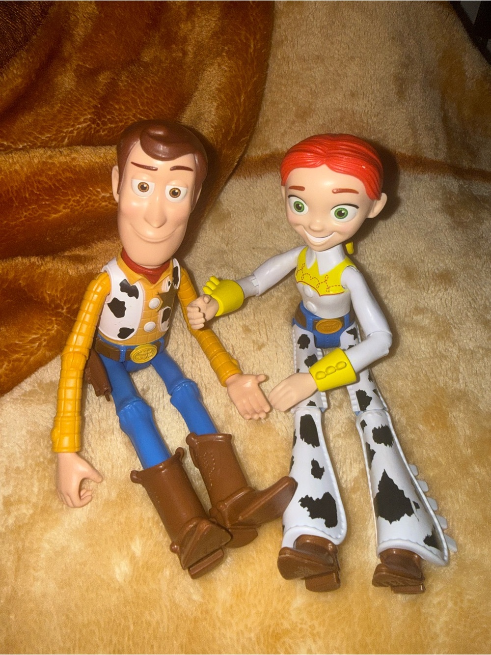 Woody and Jessie Cowgirl & Cowboy Toy Figures - Brown, Yellow, White